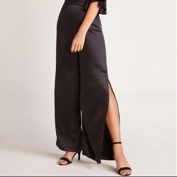 BB DAKOTA Baby Please Wide Leg Satin Pants sz 4 - Picture 1 of 11